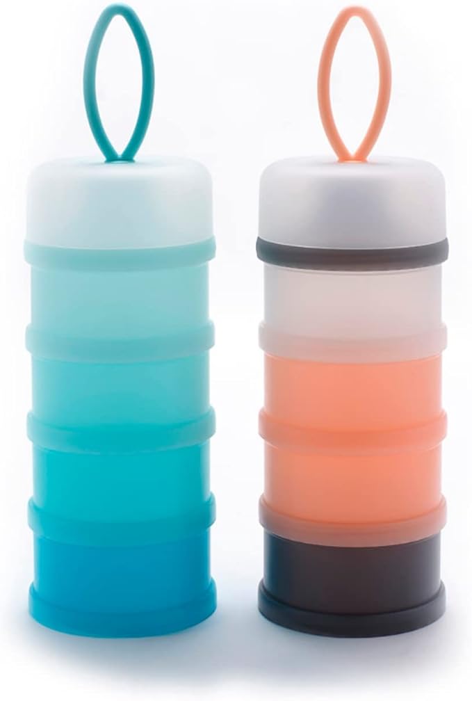 Portion Control Container Set, Stackable and Detachable, Leak-Proof, Ideal for Weight Control or Storing Food, Snacks or Protein Powders, Bariatric Friendly, 6 Pieces Total (Blue-Teal)