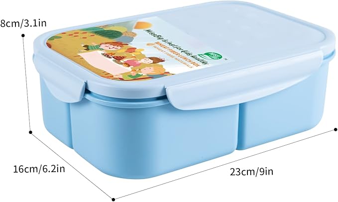 MISS BIG Bento Box, Bento Box for Kids&Adults,Ideal Leak Proof Lunch Box Kids,Mom’s Choice Kids Lunch Box, No BPAs and No Chemical Dyes,Microwave and Dishwasher Safe Lunch Containers(White M+ Blue L)