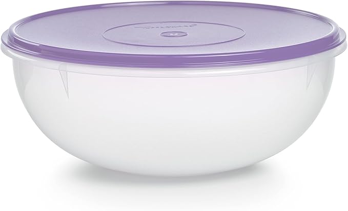 Tupperware Fix-N-Mix 1.7 Gallon Mixing Bowl, Clear with Sorbet Colored Airtight Lid, Dishwasher Safe and BPA Free (6.5 L)