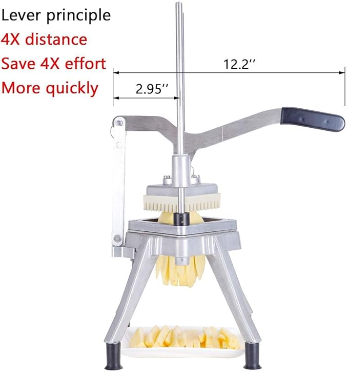 Vegetable Dicer Quick Slicer Machine, 1/2"+1/4"+3/8" Blade, S-Steel French Fry Maker Onion Pepper Potato Mushrooms chopper