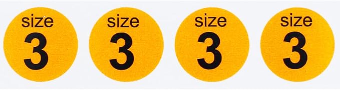 Shoe Size 3 Peach Stickers for Retail Clothing – 3/4 Inch Round, 500 Semi-Gloss Adhesive Labels Per Roll for Footwear Inventory, Organization, and Display – Made in The USA