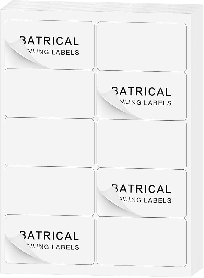 2"×4" Shipping Labels 500 Labels Sticker Paper for Laser/Ink Jet Printer mailing Labels 8.5"*11" White 10 per Sheet