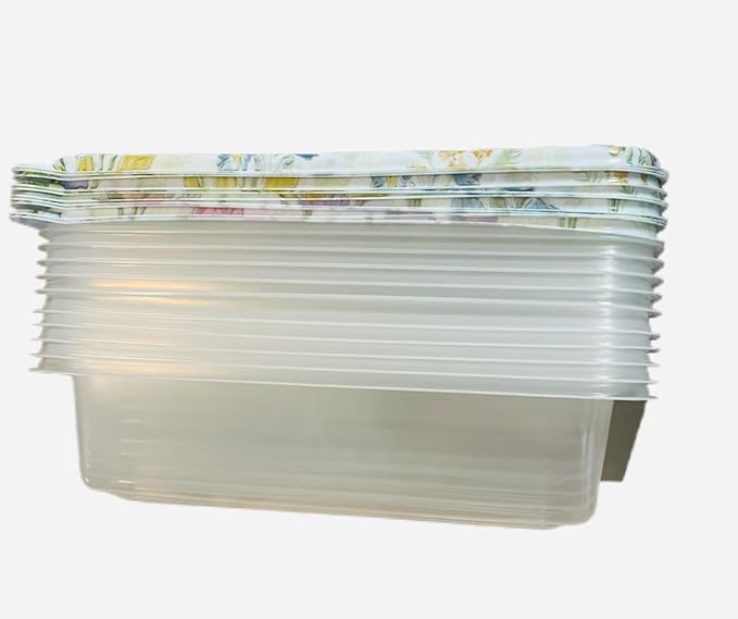 COOK WITH COLOR 20 PIECE PLASTIC RECTANGULAR FOOD CONTAINERS, 10 LIDS & 10 CONTAINERS CAPACITY 33.8 OZ (1L) 9 X 6 X 2 (LILI)