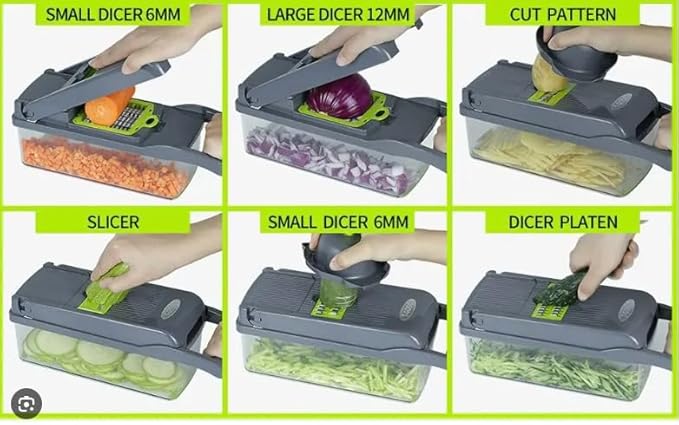 Pro-Series 16-in-1 Vegetable Chopper with Container, Cheese Grater, Mandoline Slicer, Food Cutter Shredder