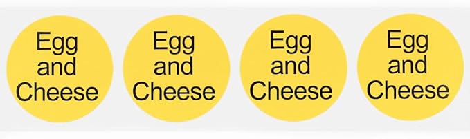 Egg & Cheese Deli Labels 1 Inch 500 Total Adhesive Labels