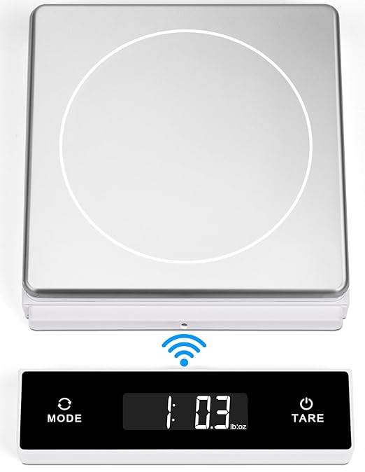 THINKSCALE 11lb Wireless Food Scale with Magnetic Pull-Out Display, 1g/0.01oz Precise Stainless Steel Digital Kitchen Scale for Cooking Baking, Keto and Meal Prep, USB Rechargeable, 6 Weight Units