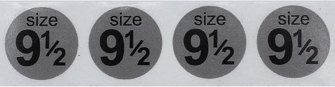 Shoe Size 9 1/2 Grey Stickers for Retail Clothing – 3/4 Inch Round, 500 Semi-Gloss Adhesive Labels Per Roll for Footwear Inventory, Organization, and Display – Made in The USA