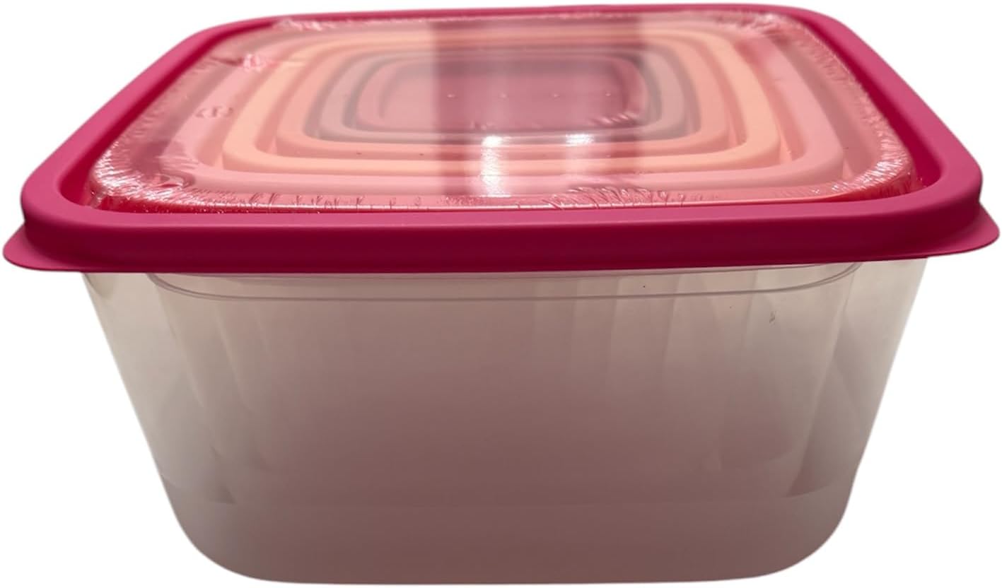 Plastic Food Storage Containers Set, 7-containers, a total of 14 pieces, BPA-Free, for kitchen and meal prep.