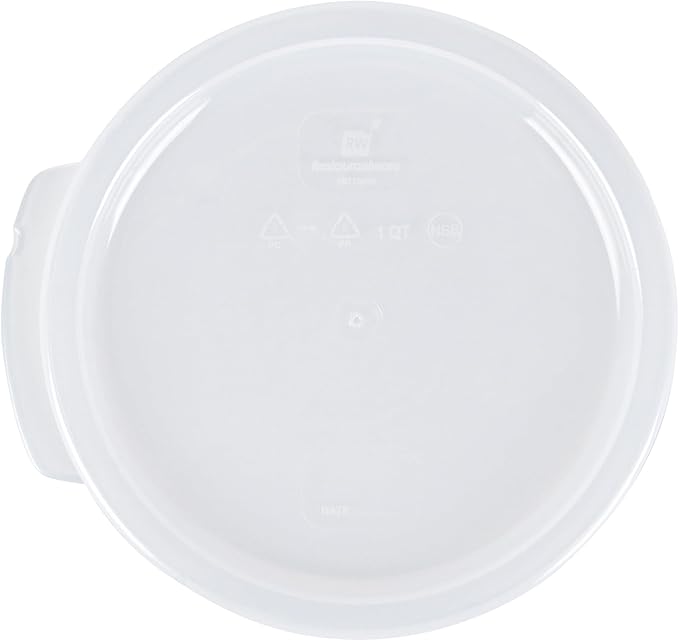 Restaurantware-LID ONLY: Met Lux Food Container Lid, 1 Round Lid For Storage Container - Containers Sold Separately, With Pull-Corner Tab, Translucent Plastic Lid, Dishwashable, Freezable