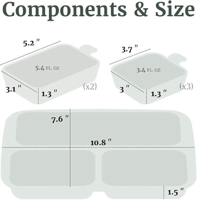 Nestique Silicone Plates for Baby & Toddlers, Divided Plates Design | Microwave & Dishwasher Safe, BPA Free Toddler Plates, Baby Food Tray | Baby Kids Plates, Vanilla Mint