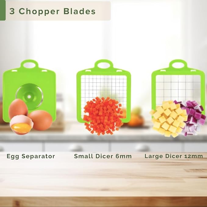 Vegetable Chopper, Mandoline slicer, with 8 blades 14 in 1, Food Chopper, French Fry Cutter, Onion Slicer, Vegetable Slicer, Mandoline Slicer for Kitchen, Kitchen and Dining, Mandoline By Zôco Smart