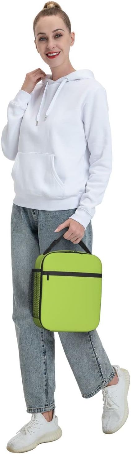 Lime Green Lunch Bag Lunch Box for Kids Girls Boys Women Thremal Picnic Meal Boxes for School Office Insulated Cooler Reusable Portable