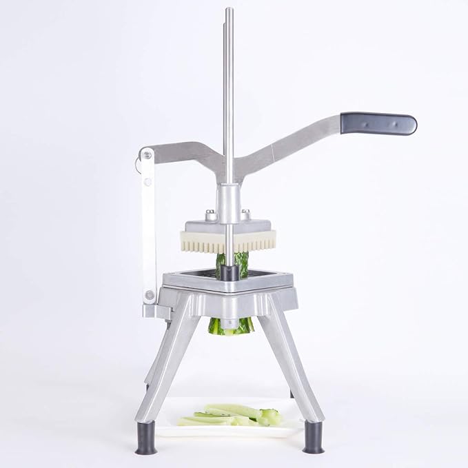 Commercial Vegetable Chopper, 1/4" +3/8" Stainless Steel Blade, Quick Manual Dicer French Fry Cutter Machine Easy for Onion Tomato Pepper Potato