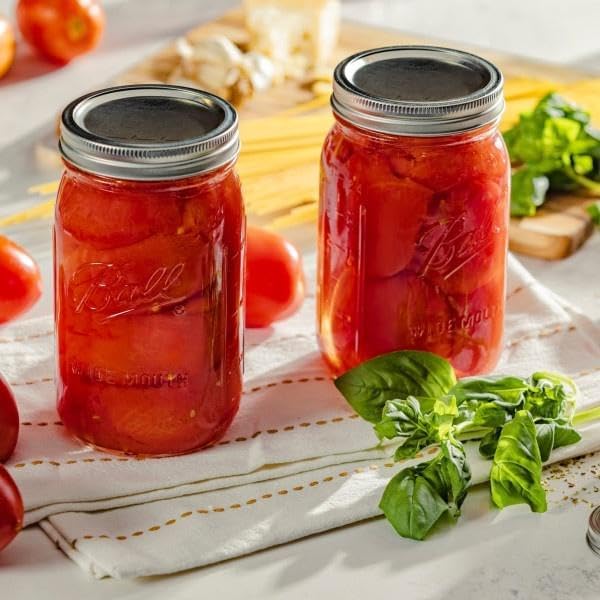 Ball Wide Mouth Glass Mason Jars with Lids and Bands, Used for Canning, Pickling, Juice, Jam, Jelly, Quart Size 32 Ounce (Pack of 8)
