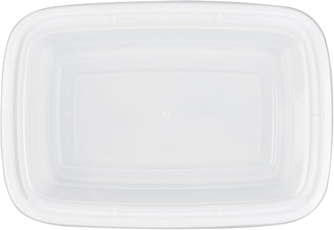 Restaurantware Asporto 38 Ounce Take Out Containers, 50 Food Containers With Lids - Microwavable, Disposable, White Plastic To Go Food Containers, No BPA, For Take Out And Delivery