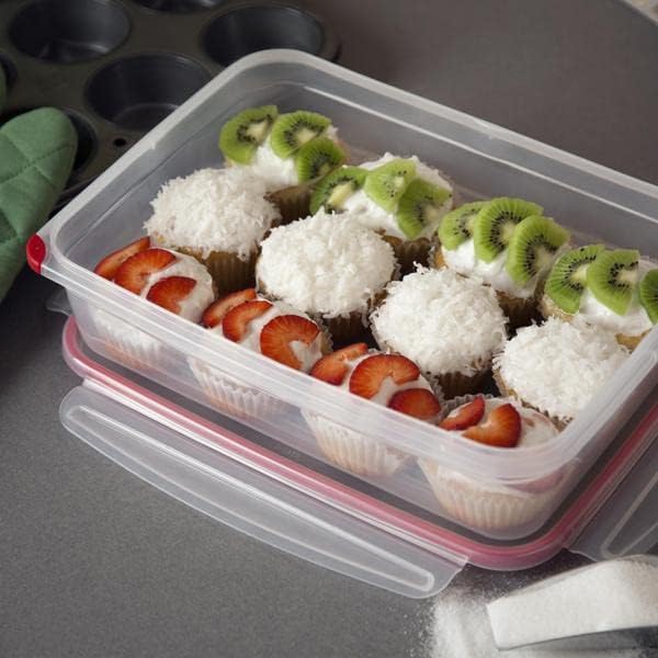 Tribello Plastic Food Storage Containers With Lids - Large 15.2 Cup (121 Oz) Airtight Container Box For Food Storage, Freezer, Microwave And Dishwasher Safe, Airtight Lids, BPA-Free - 3 Pack