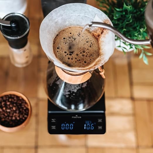 Coffee Scale with Timer - 3kg/0.1g Accuracy, Perfect for Pour Over, Drip, and Espresso Brewing - Back-Lit LCD Display, Battery Powered and USB Rechargeable Type C (Batteries Not Included)
