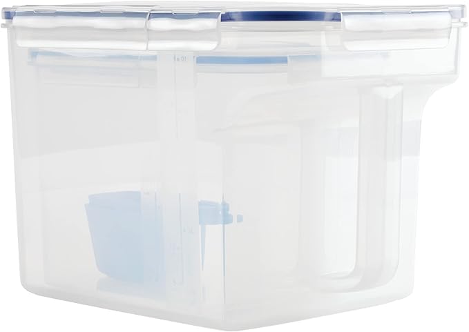 LocknLock Easy Essentials Container and Scoop Food Storage Bin Set, BPA-Free/Dishwasher Safe, 4 Piece, Clear