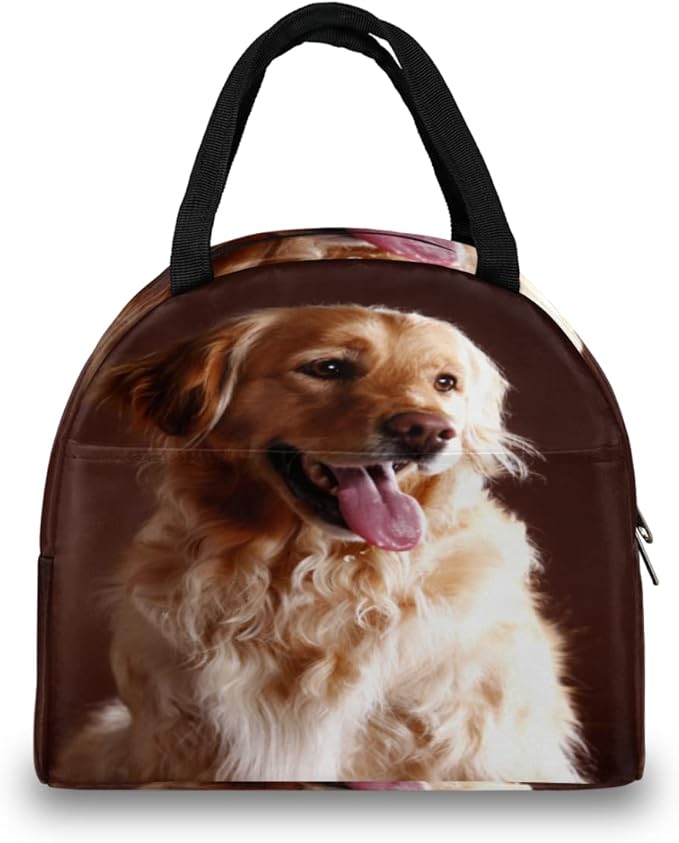 Insulated Lunch Bag for Women Men Golden Retriever Dog Waterproof Thermal Tote Bag Reusable Lunch Box Container Lunch Holder Leakproof Lunch Cooler Bag Picnic Travel Work
