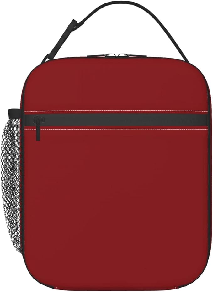 Red Lunch Bag for Women Washable Thremal Picnic Meal Box for Office Beach Travel Hiking Camping Insulated Cooler Reusable Portable