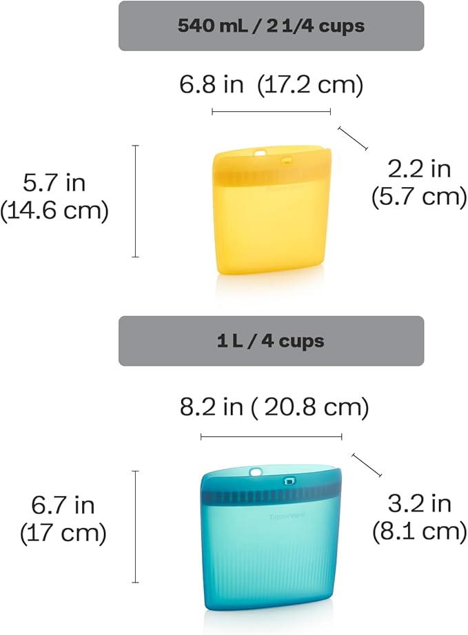 Tupperware Ultimate Silicone 4-Bag Food Storage Set