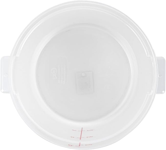 Restaurantware-Met Lux 6 Quart Food Storage Container, 1 Translucent Storage Container - Lids Sold Separately, Red Volume Markers, Dishwashable Container, Side Handles, For Storing Foods
