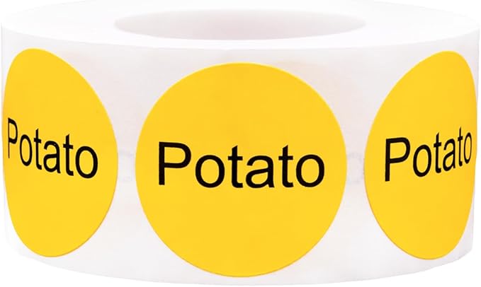 Potato Deli Labels 1 Inch Round Circle Dots 500 Total Stickers
