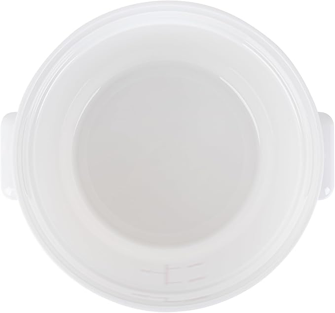 Restaurantware-Met Lux 12 Quart Food Storage Containers, 10 White Storage Containers - Lids Sold Separately, Red Volume Markers, Dishwashable Containers, Side Handles, For Storing Foods