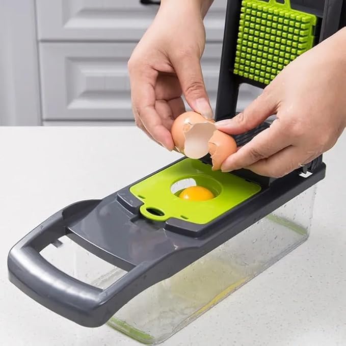 16 In 1 Vegetable Chopper - Multifunctional Food Chopper with Stainless Steel Blades, Adjustable Mandoline Slicer With Container, Kitchen Gadgets & Essentials