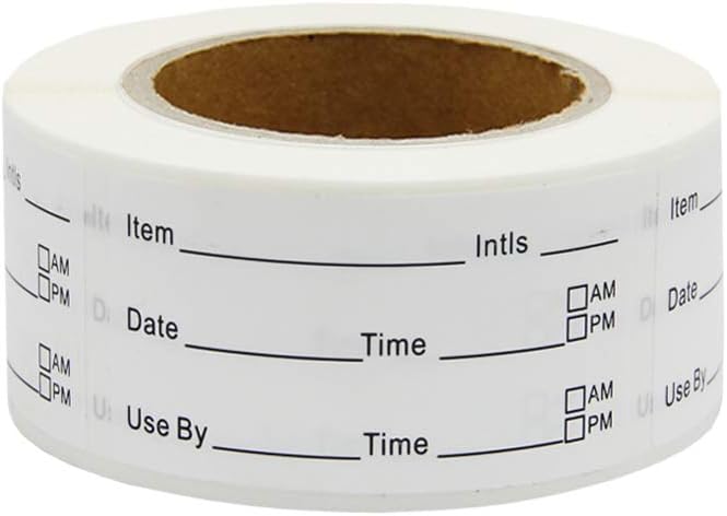 1 x 2'' Self-Adhesive Removable Freezer Food Labels- Easy Clean Leaves No Residue- Cooler Food Storage Freezer Stickers Plastic Paper Perfect for Reusable Containers 300 Stickers (1x2 Fill in)