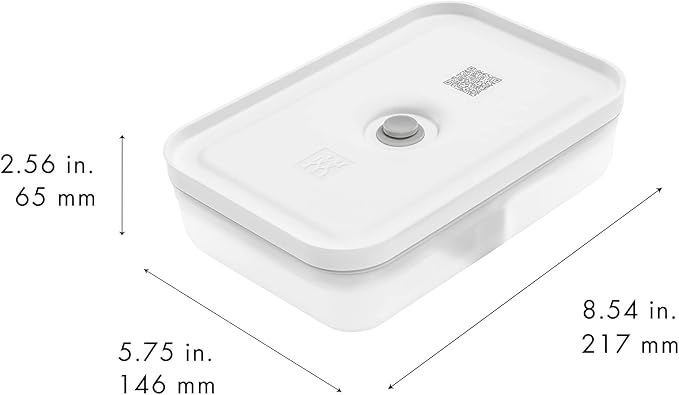 ZWILLING Fresh & Save Flat Lunch Box Large, Airtight Food Storage Container, Meal Prep Container, BPA-Free, Semi-transparent