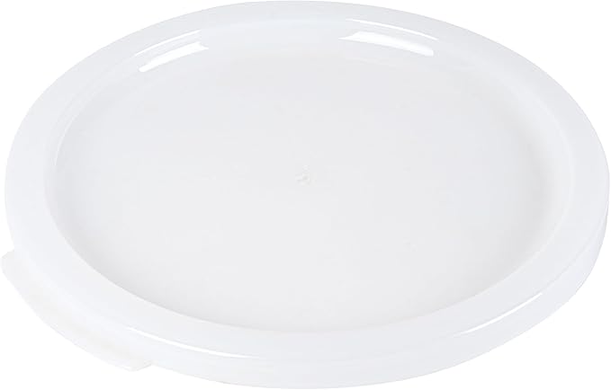 Restaurantware-LID ONLY: Met Lux Food Container Lid, 1 Round Lid For Storage Container - Containers Sold Separately, With Pull-Corner Tab, White Plastic Lid, Dishwashable, Freezable