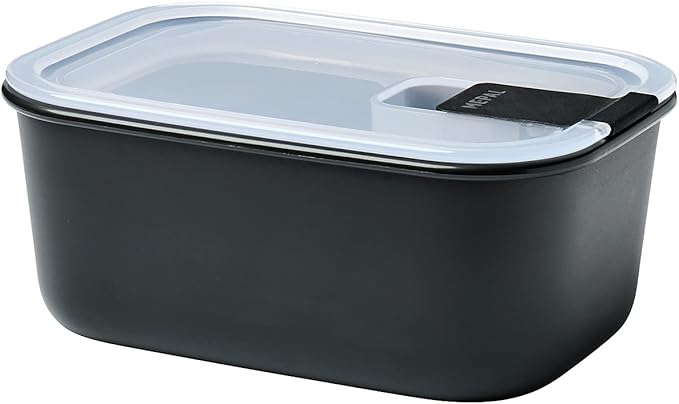 Mepal EasyClip 23oz/700ml - Leakproof & Airtight Food Storage Container | BPA-Free | One-Click Open & Close System | Nordic-Black | Made in Holland