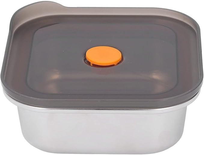 Metal Food Container, Stainless Steel Food Storage Container Leak Proof Sinking Lid for Restaurant (500ml)