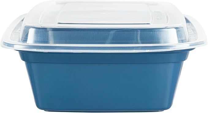 Restaurantware Asporto 38 Ounce Take Out Containers, 100 Food Containers With Lids - Microwavable, Disposable, Midnight Blue Plastic To Go Food Containers, No BPA, For Take Out And Delivery