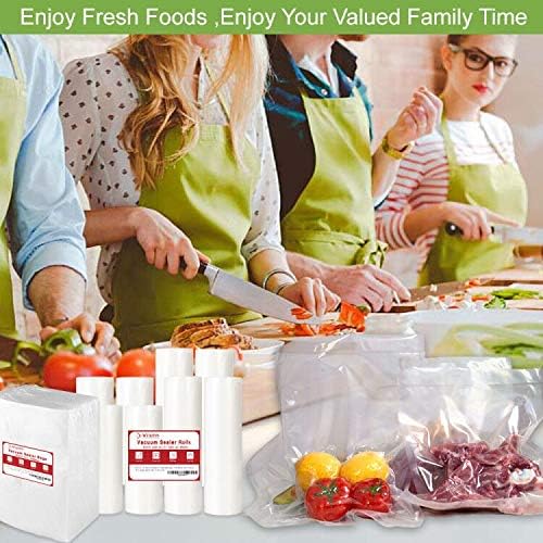 8 Pack 8"x20'(4Rolls) and 11"x20'(4Rolls) Vacuum Sealer Bags Rolls with Commercial Grade,BPA Free,Heavy Duty,Great for Food Vac Storage or Sous Vide Cooking