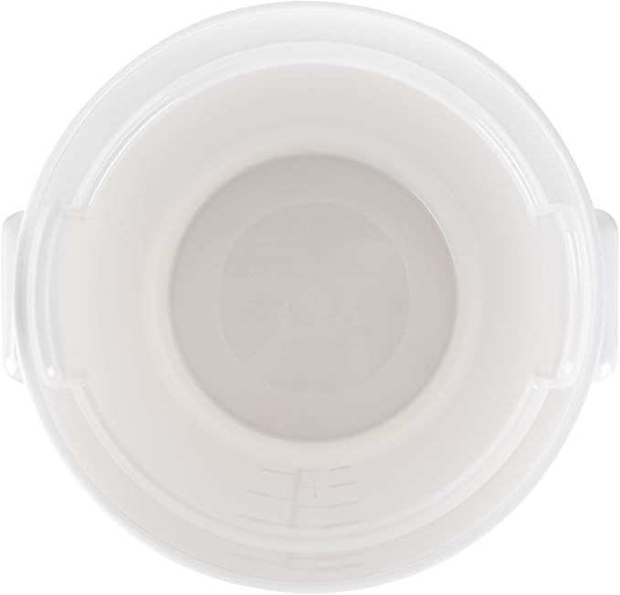 Restaurantware-Met Lux 22 Quart Food Storage Containers, 10 White Storage Containers - Lids Sold Separately, Red Volume Markers, Dishwashable Containers, Side Handles, For Storing Foods