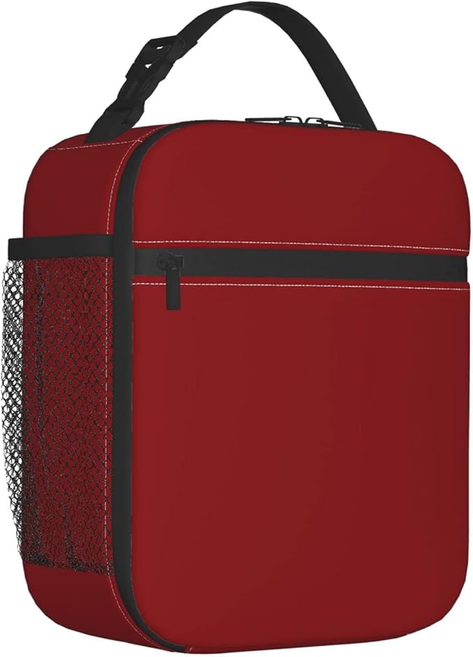 Red Lunch Bag for Women Washable Thremal Picnic Meal Box for Office Beach Travel Hiking Camping Insulated Cooler Reusable Portable