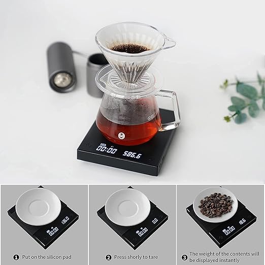 TIMEMORE Coffee Scale Basic 2.0 Electronic Espresso Scale with with Timer,2000 Grams and Water Flow Rate and Timer Function,Flow Rate Display 2024 Upgraded Version