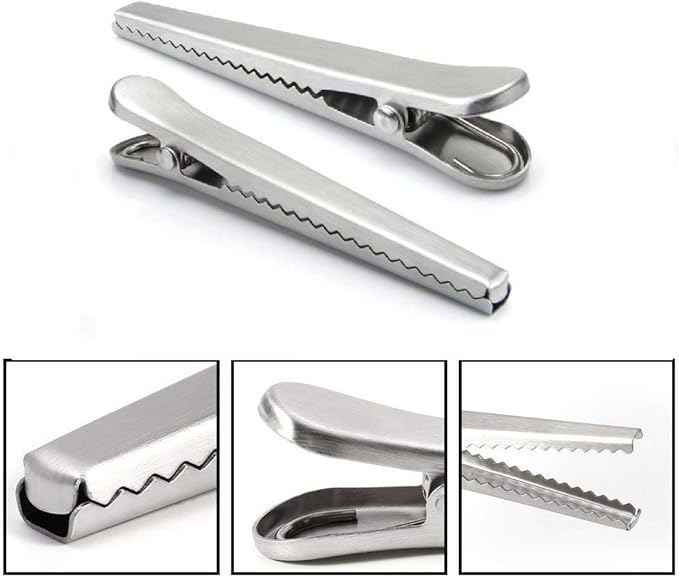 Flammi Set of 6/12 Bag Clips Stainless Steel Air Tight Sealing Clips (Set of 12)