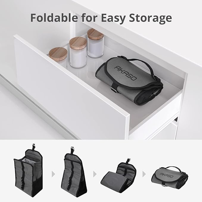 AKASO Insulated Cooler Lunch Bag Packable Lunch Box 12 Can Cooler Bag with Adjustable Shoulder Strap for Office Picnic, Light Gray