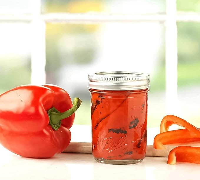 Ball Regular Mouth Glass Mason Jars with Lids and Bands, Used for Canning (Half Pint, 8 Ounce (Pack of 4))