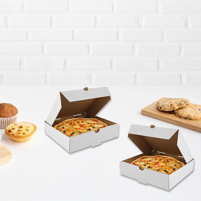 QTLCOHD 80 Pack Mini Pizza Boxes, 3.5 x 3.5 Inch Small White Cardboard Pizza Boxes for Personal Pizza, Cake, Cookies, Crafts