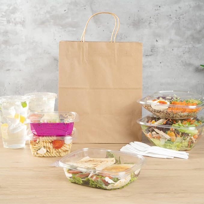 Restaurantware Thermo Tek 24 Ounce Deli Food Containers 100 Anti-Fog Hinged Lid Containers - Freezable Rectangle Clear Plastic To Go Food Containers Disposable