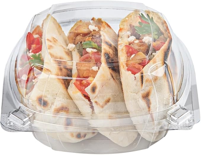 Restaurantware Thermo Tek 18.6 Ounce Clamshell Containers 100 Anti-Fog To Go Food Containers - Freezable Rectangle Clear Plastic Food Packaging Containers Disposable