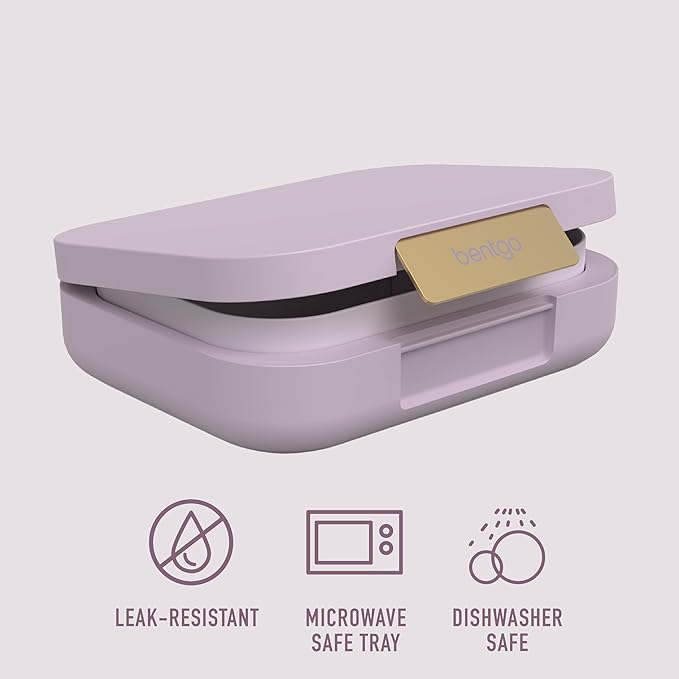 Bentgo Modern - Leak-Resistant Bento Lunch Box For Adults, Teens, & Larger Appetites; Reusable BPA-Free Meal Prep Container with 3 or 4 Compartments, Dishwasher/Microwave Safe; 44oz (Orchid)