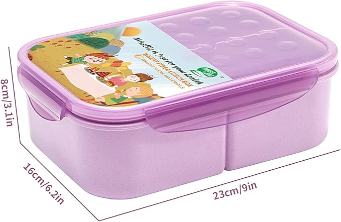 MISS BIG® Bento Box,Bento Box Adult,Lunch Box,Ideal Leak Proof Lunch Containers,No BPAs and No Chemical Dyes Bento Lunch Box,Dishwasher and Microwave Safe Lunch Containers for Adults(1900ml Purple)