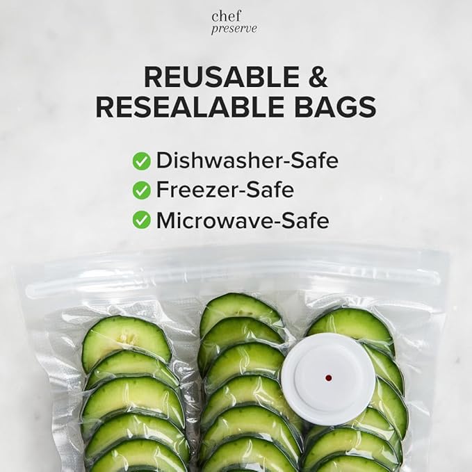 Chef Preserve Vacuum Sealer Bags Medium Size 30 Bags