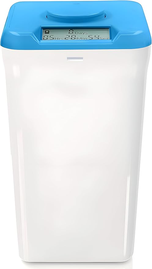 Kitchen Safe XL: Time Locking Container (Blue Lid + White Base) - 10.4" Height