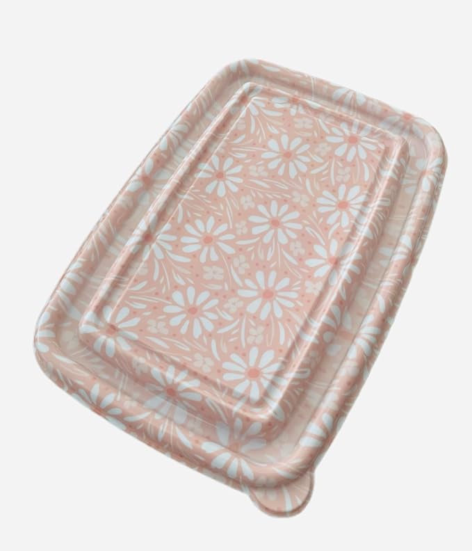 COOK WITH COLOR 20 PIECE PLASTIC RECTANGULAR FOOD CONTAINERS, 10 LIDS & 10 CONTAINERS CAPACITY 33.8 OZ (1L) 9 X 6 X 2 (Flowers)